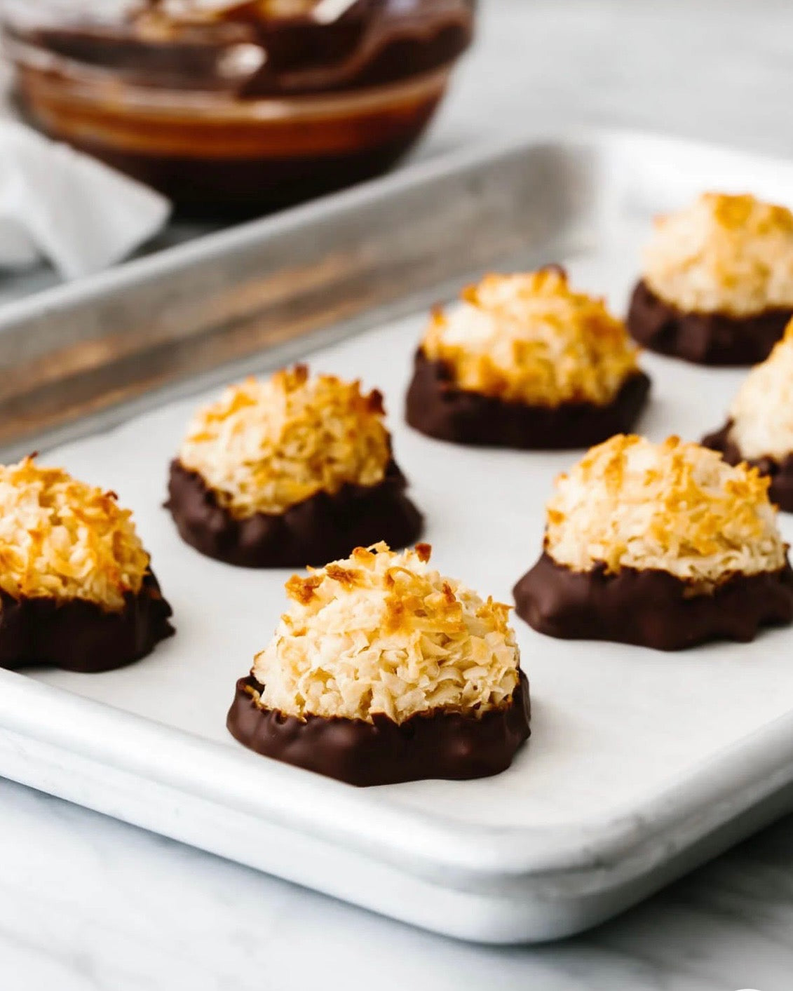 Sunday Dinner with Diane: Chocolate Dipped Coconut Macaroons