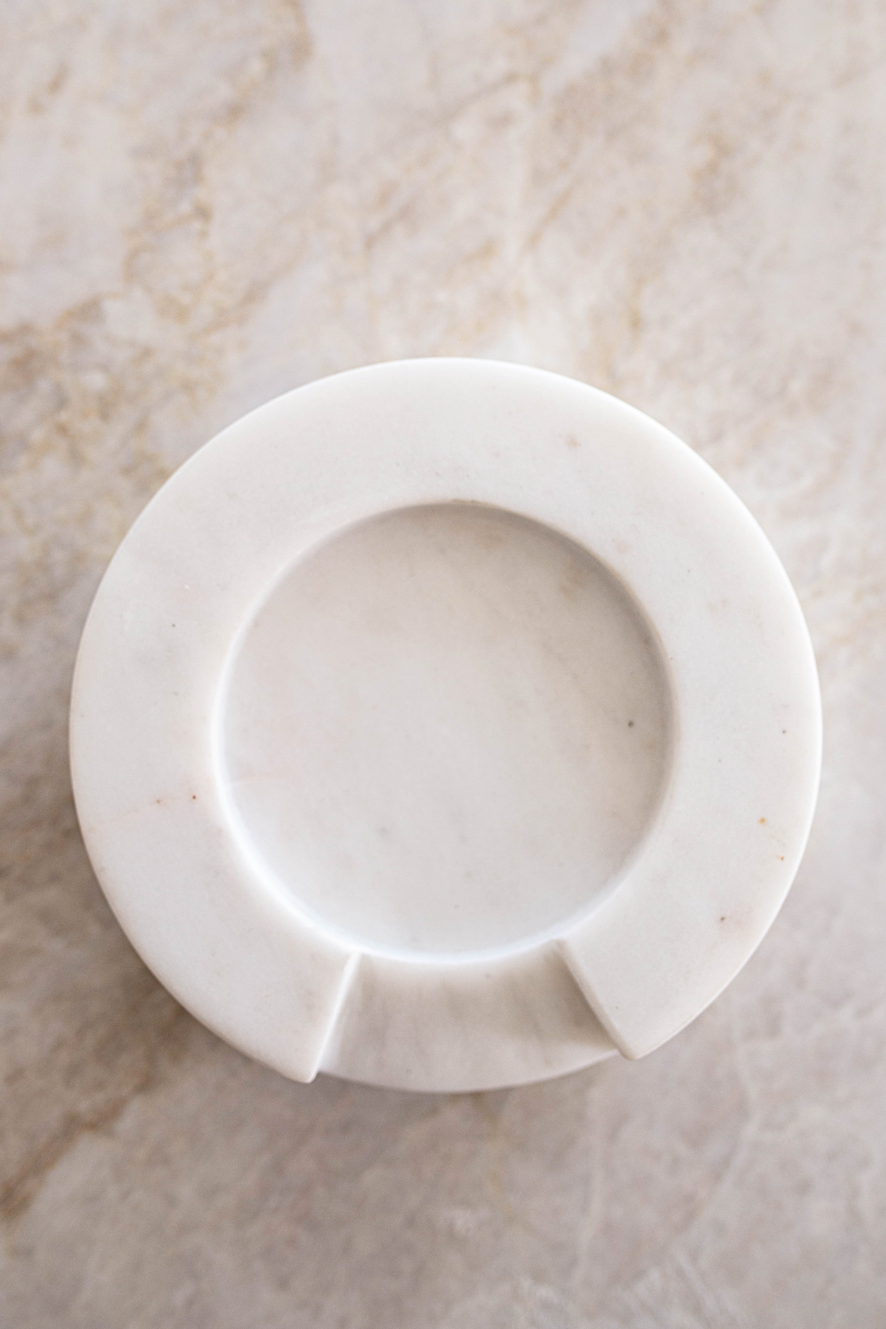 White Marble Round Spoon Rest