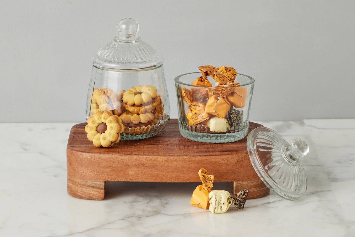 French Glass Bistro Biscuit Jar with Lid