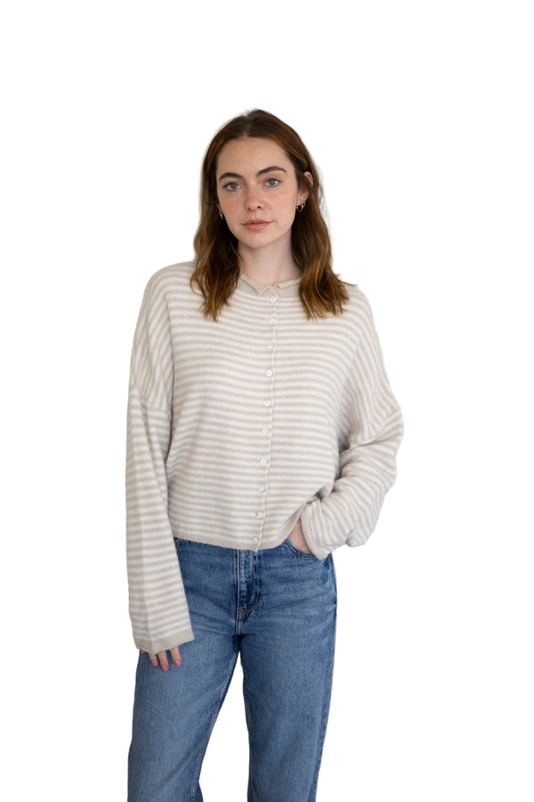 Piper Cardigan Mini Striped Cream