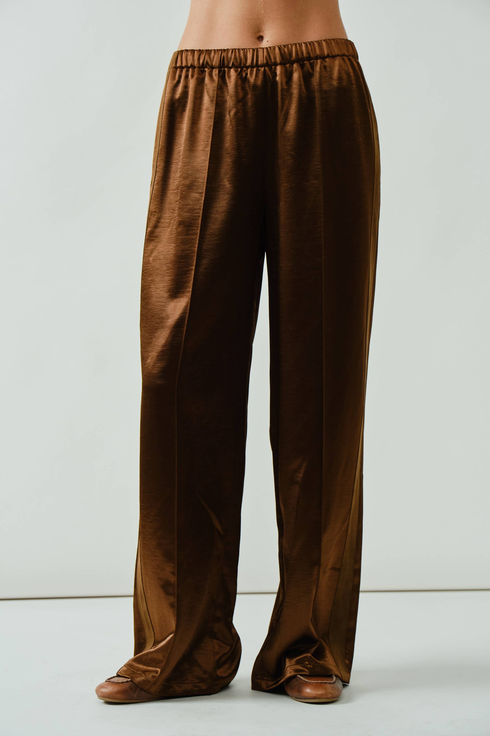 Textured Heavyweight Satin Comfy Pants