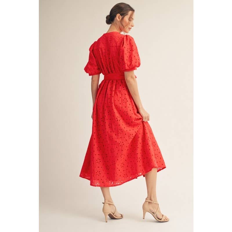 Caroline Eyelet Midi Dress