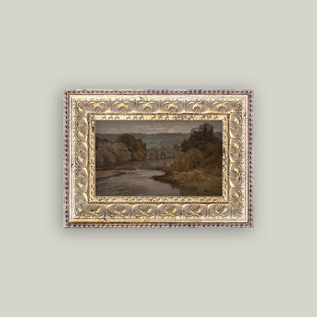 Autumn River Framed Antique Art
