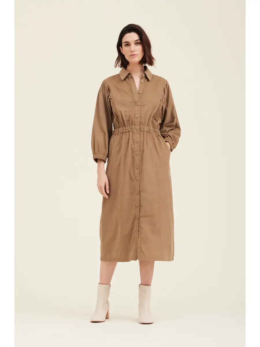 Corduroy Collar Dress