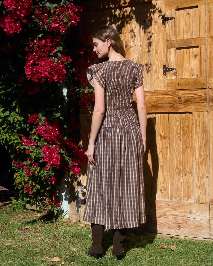 Hadley Plaid Midi Dress