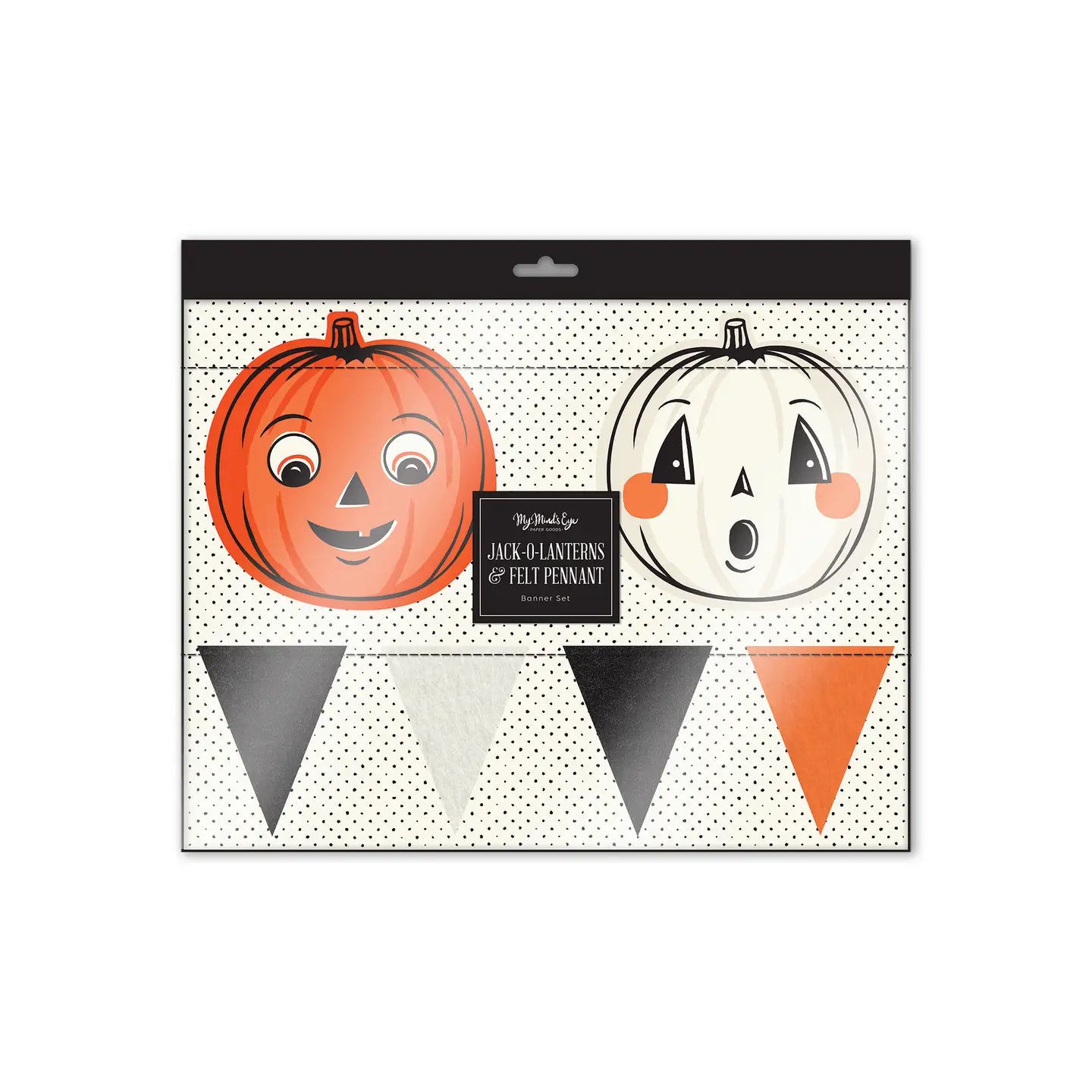 Vintage Halloween Pumpkins and Felt Pennant Banner