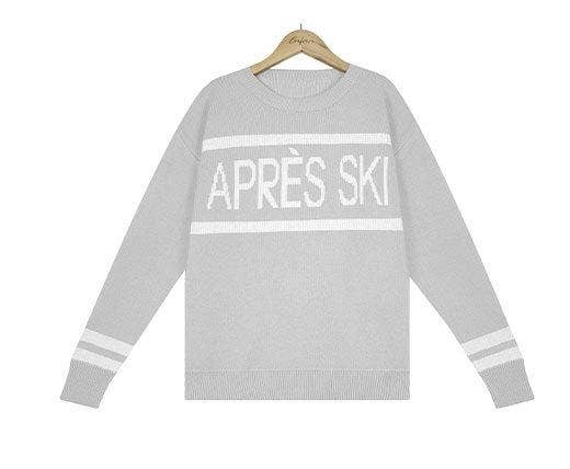 Crewneck Letter Knit Sweater Loose Pullover