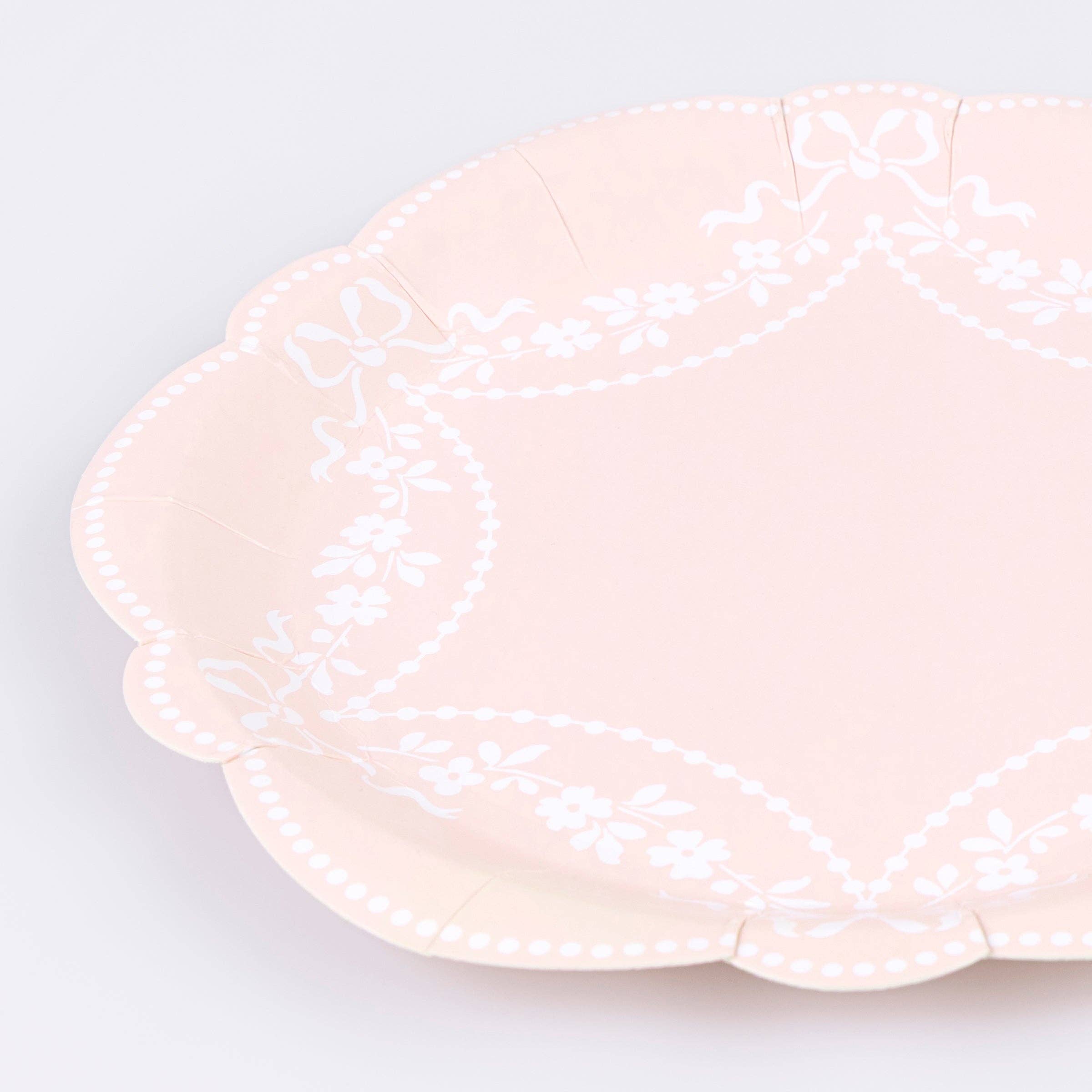 Rococo Ribbon Plate Rococo Pink Side Plates — Haven Haus Co