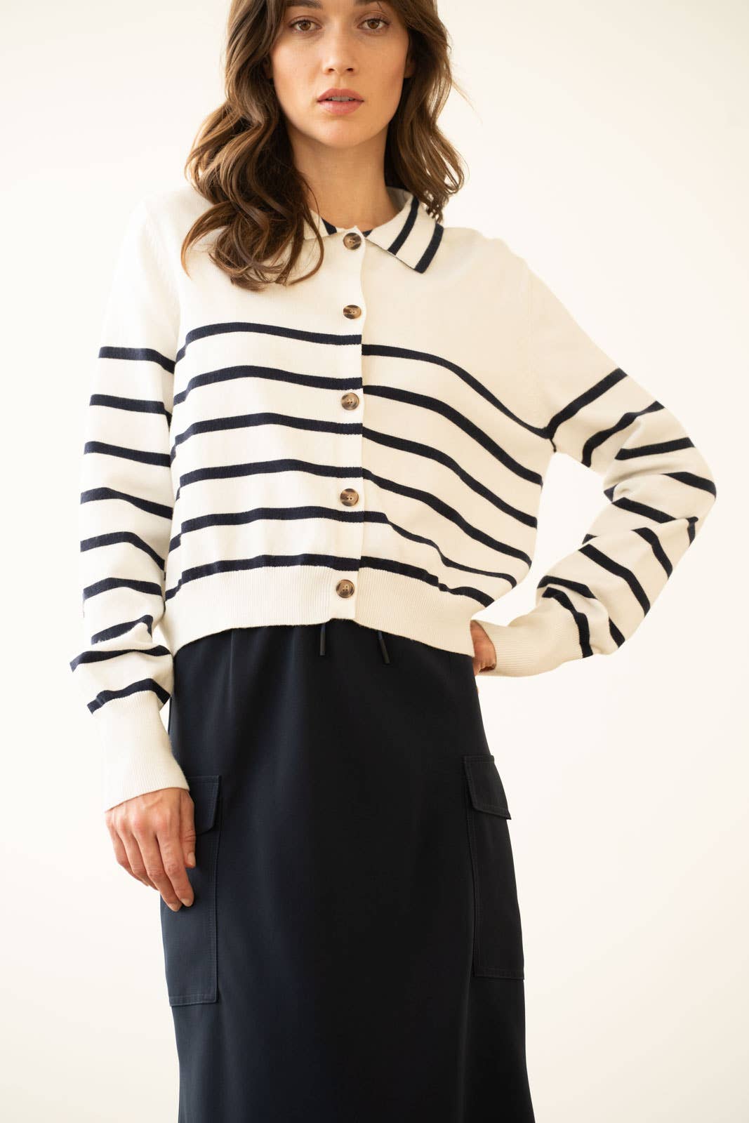Striped Knitted Cardigan