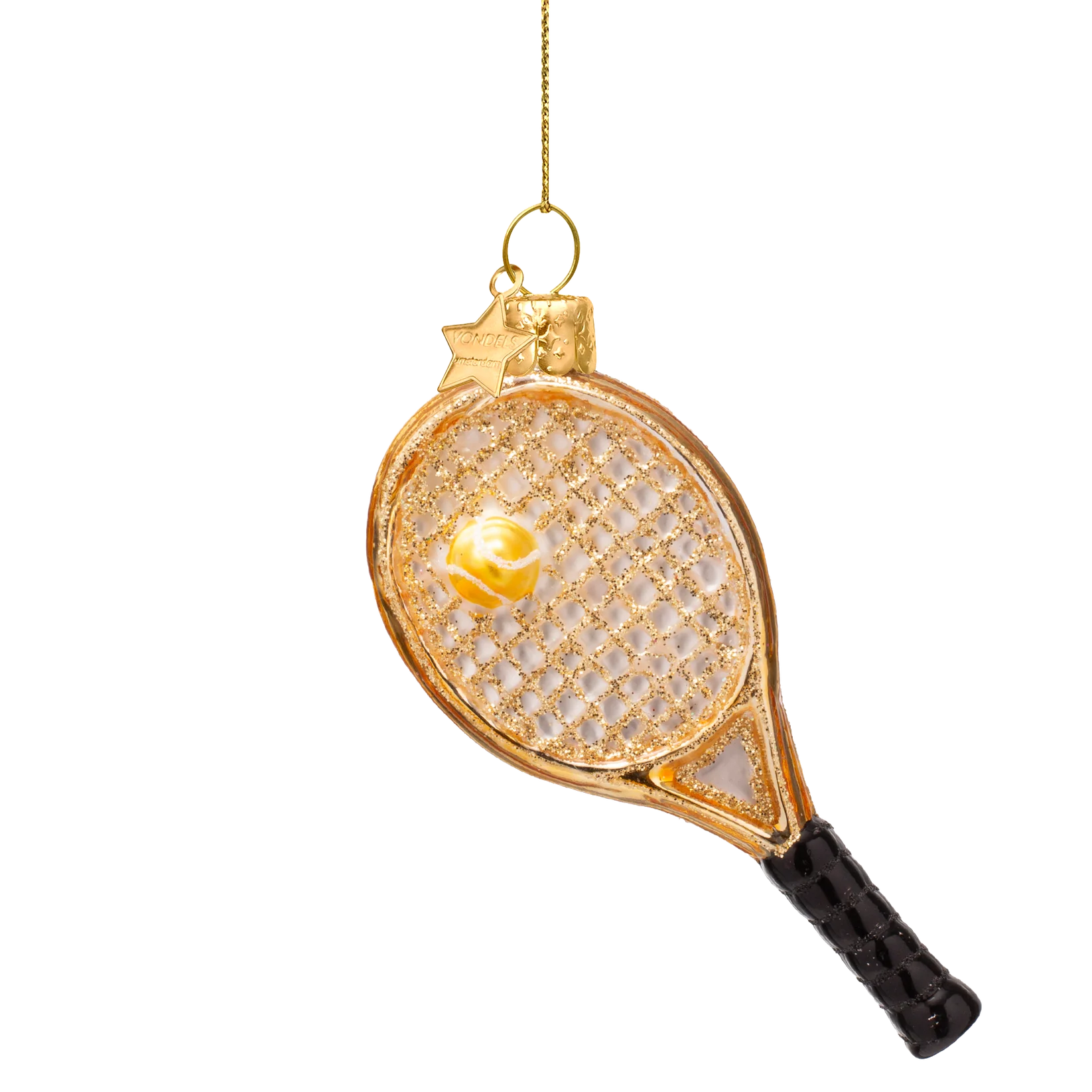 Gold Tennis Racket Ornament