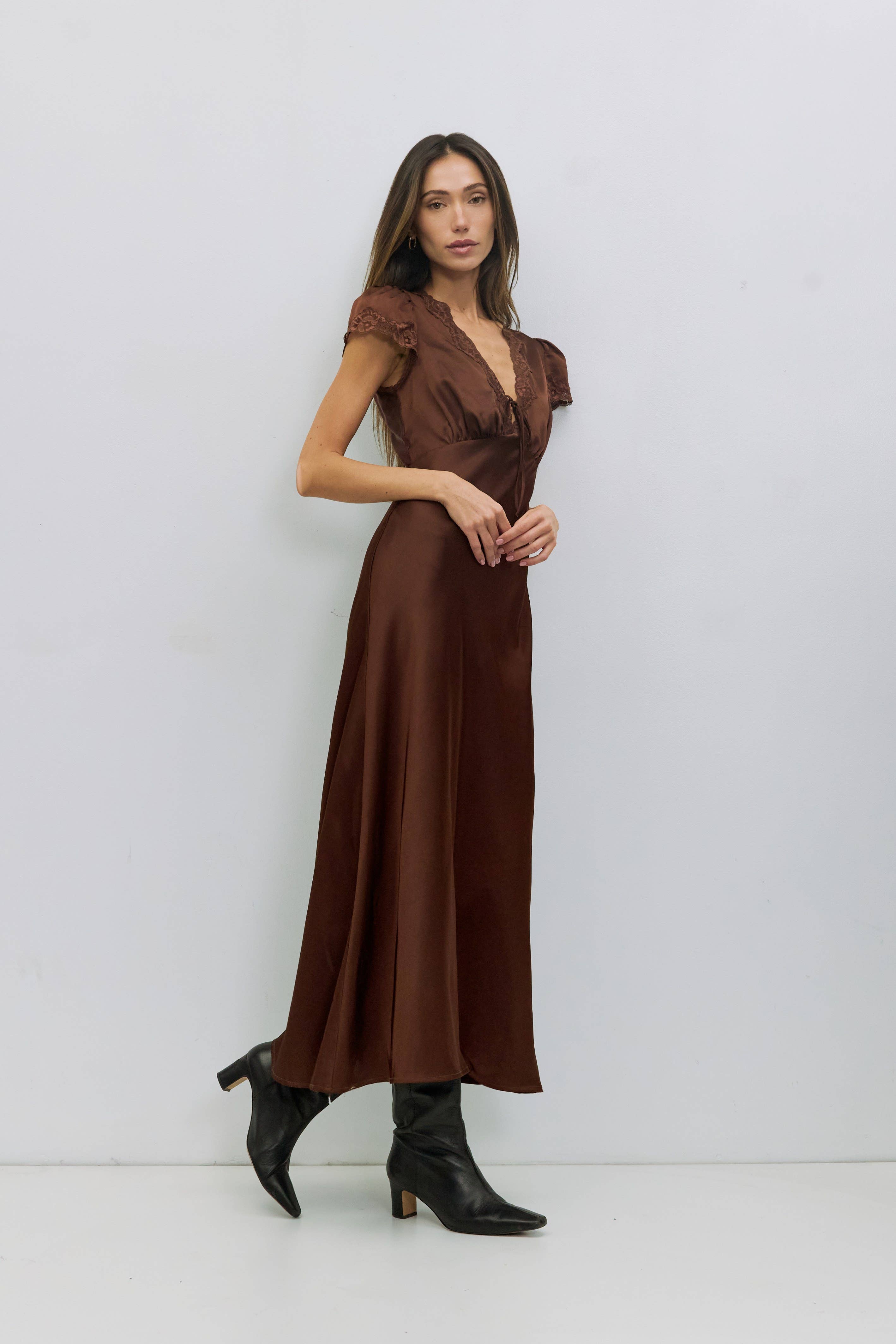 The Vivienne Dress Brown