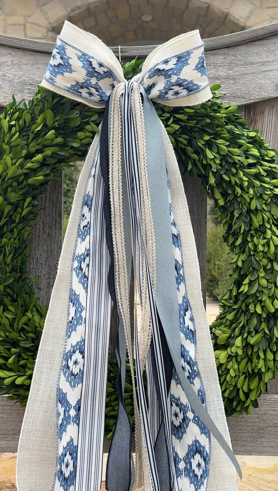 Sea Breeze Ikat Wreath Ribbon