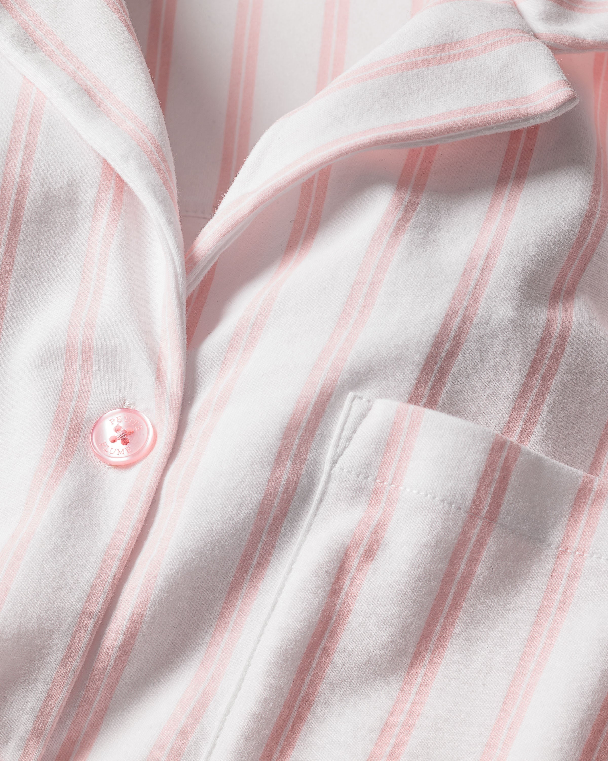 The Olivia Wide Leg Pima Pajama Set in Pink Stripe