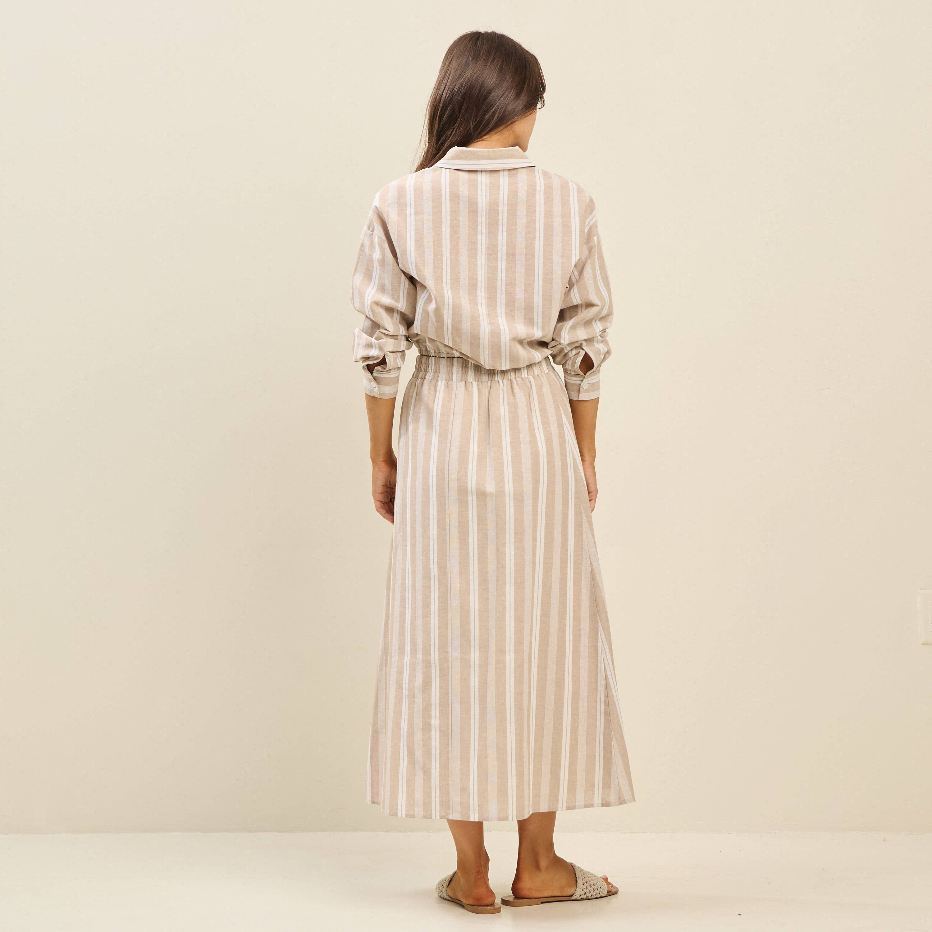 Striped Shirt & Skirt Set