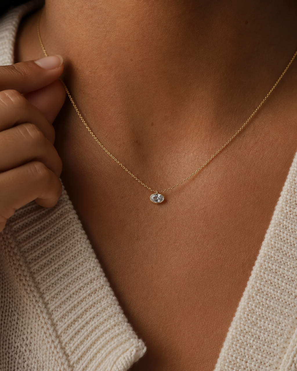 Shay Micro Bezel Necklace