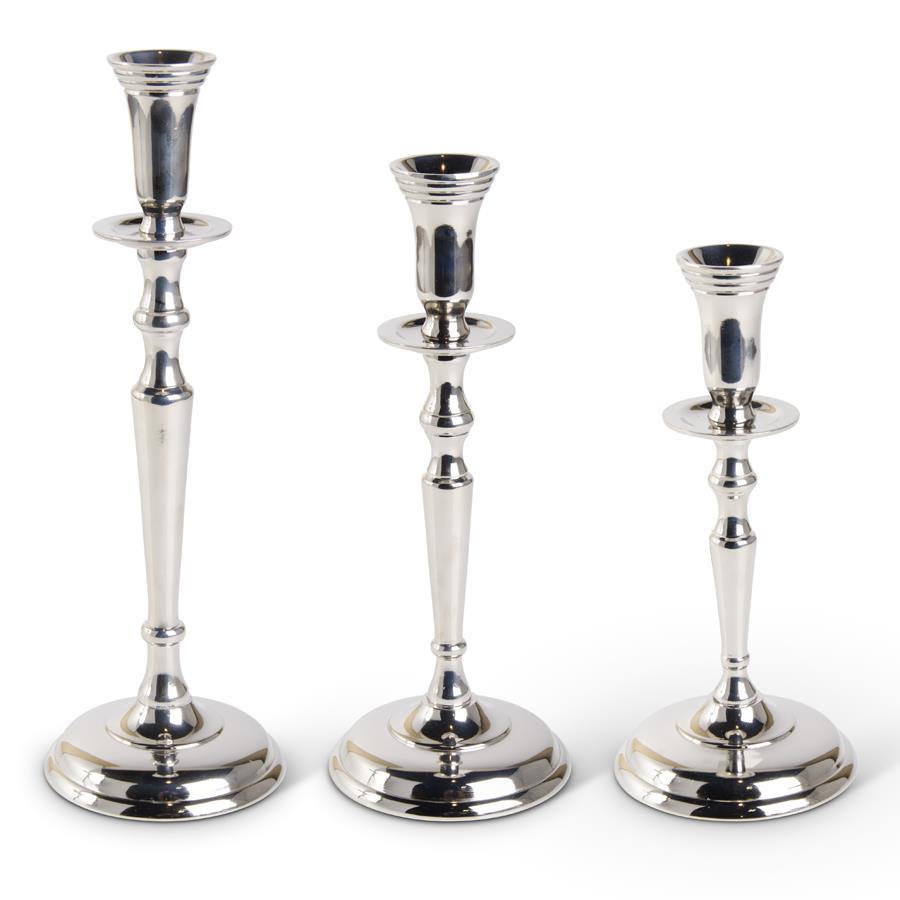 Polished Silver Traditional Taper Candleholder