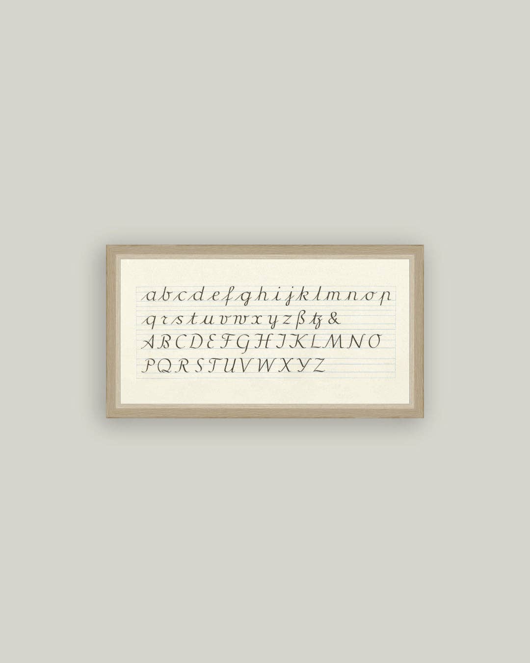 Handwritten Alphabet Framed Antique Art