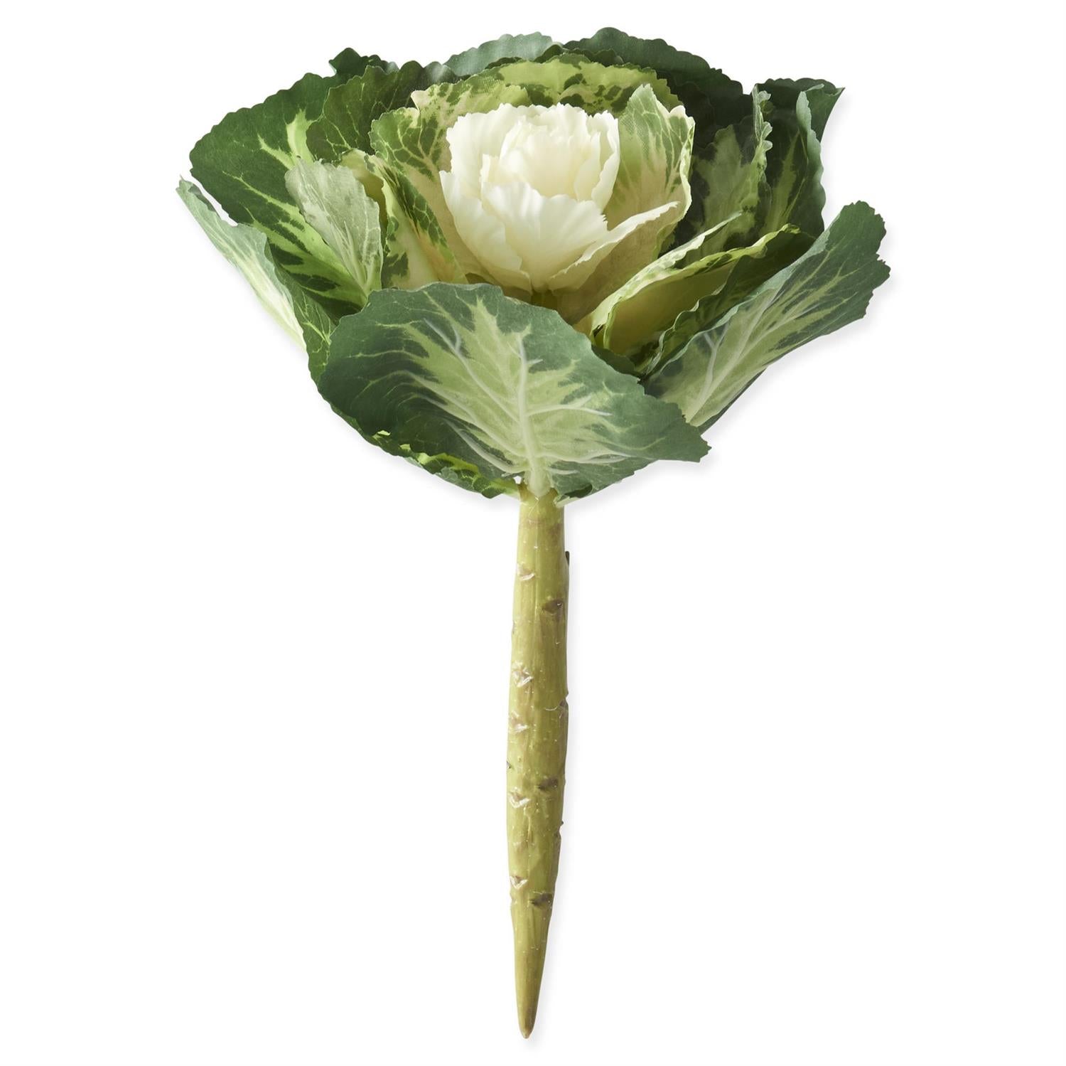Cream Real Touch Ornamental Cabbage Pick