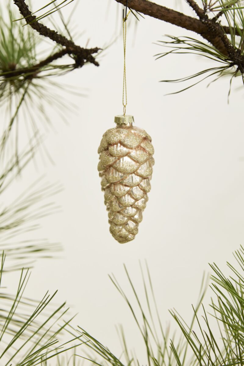Frosted Gold Pinecone Ornament