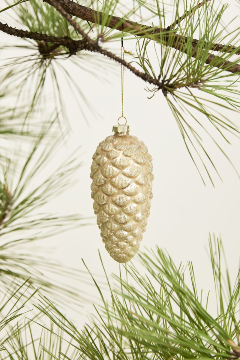 Frosted Gold Pinecone Ornament