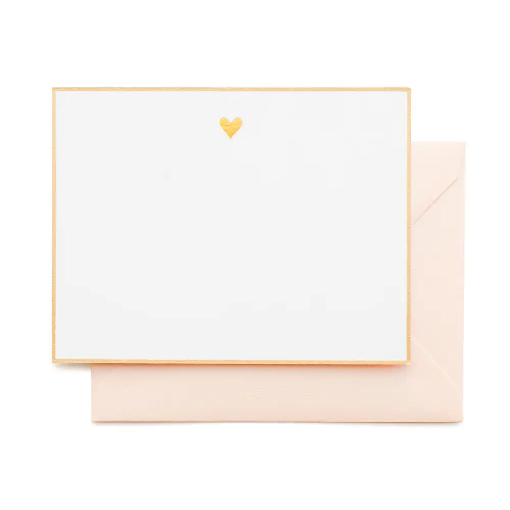 Gold Heart Letterpress Notecard Set