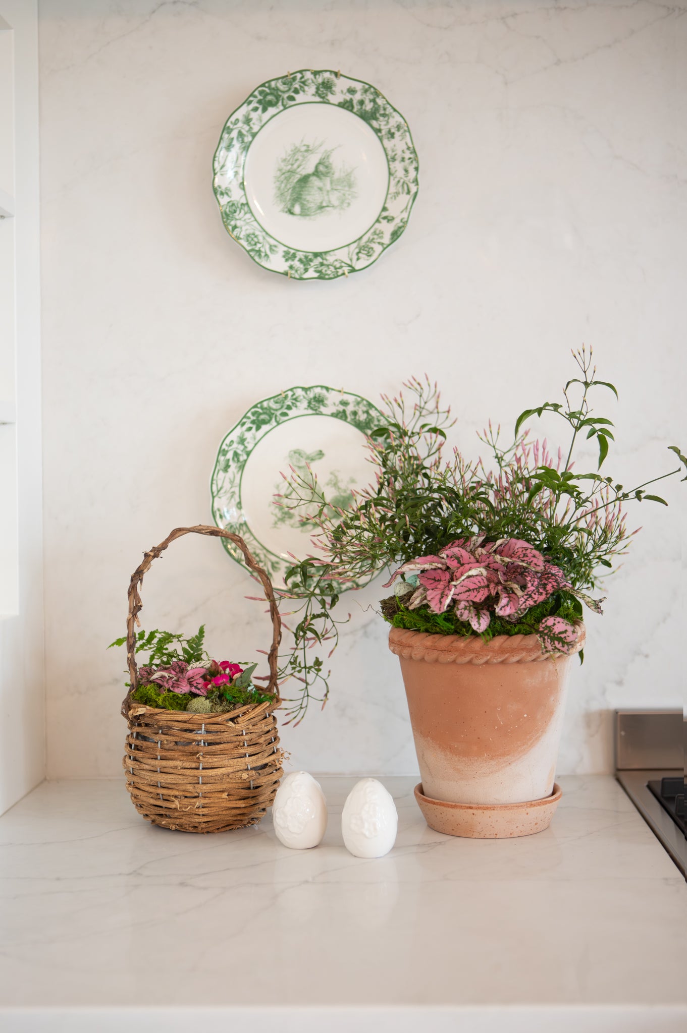 Flower Embossed Egg Salt & Pepper Shakers