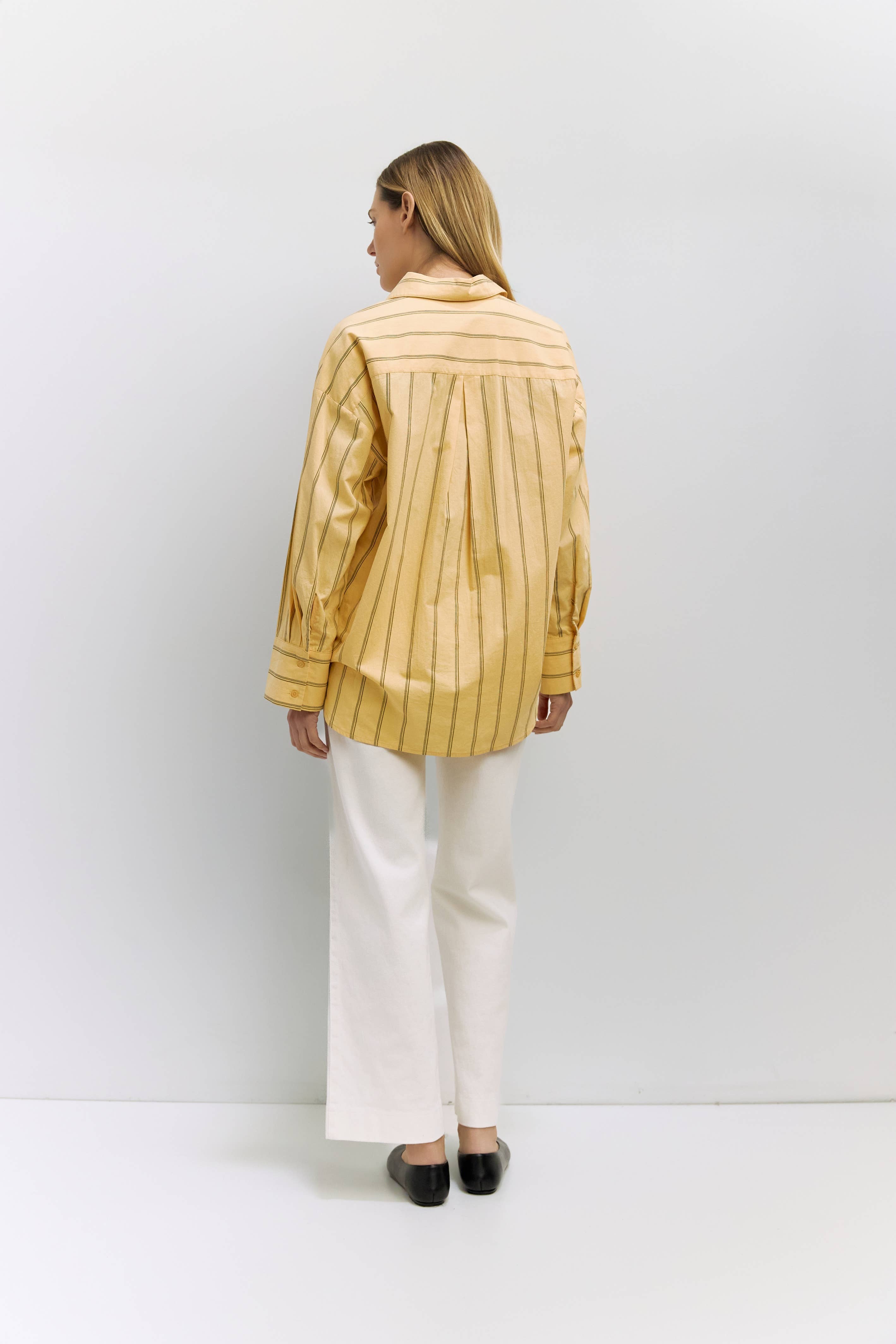 The Erica Top Yellow | Striped Button-Down Shirt