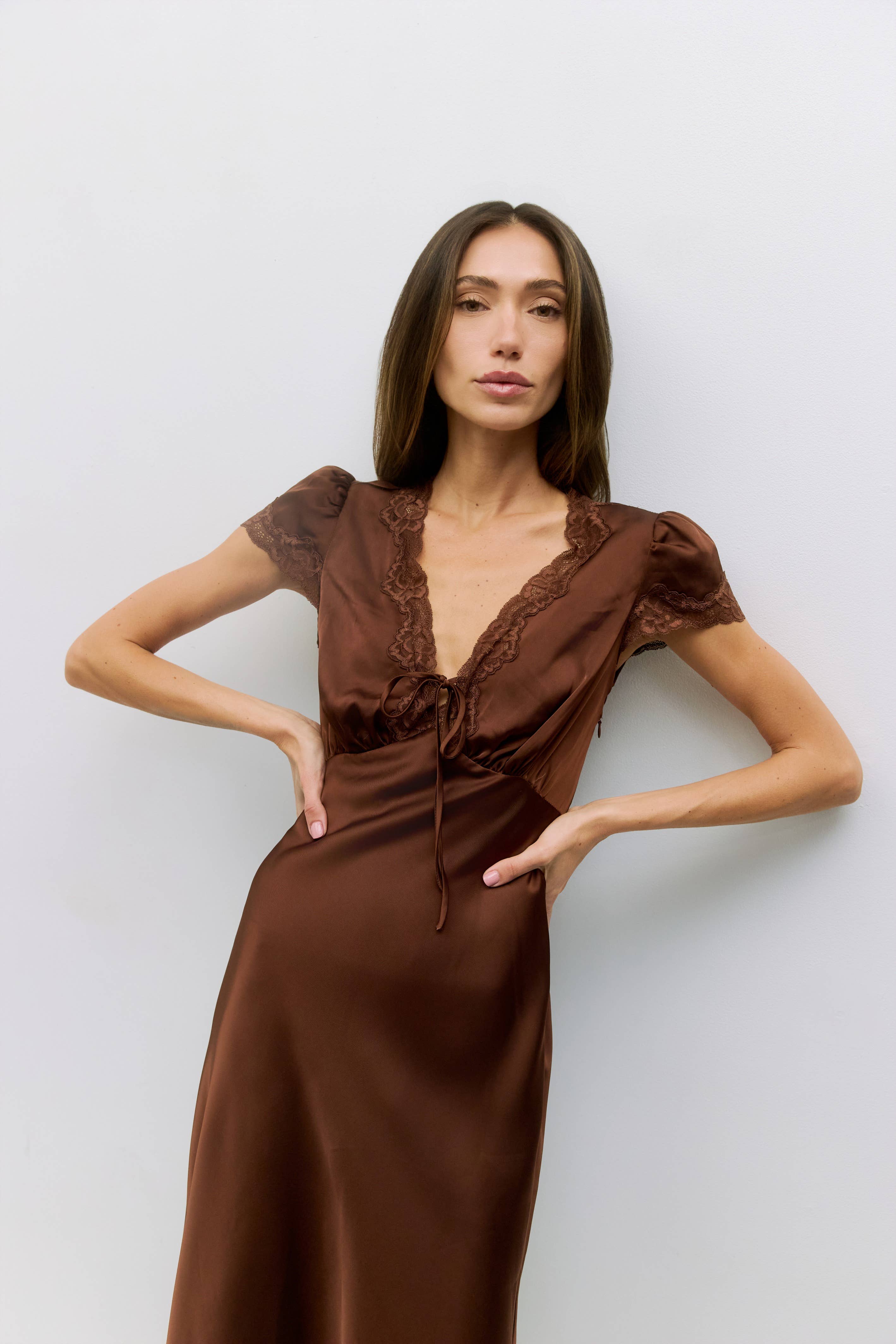 The Vivienne Dress Brown