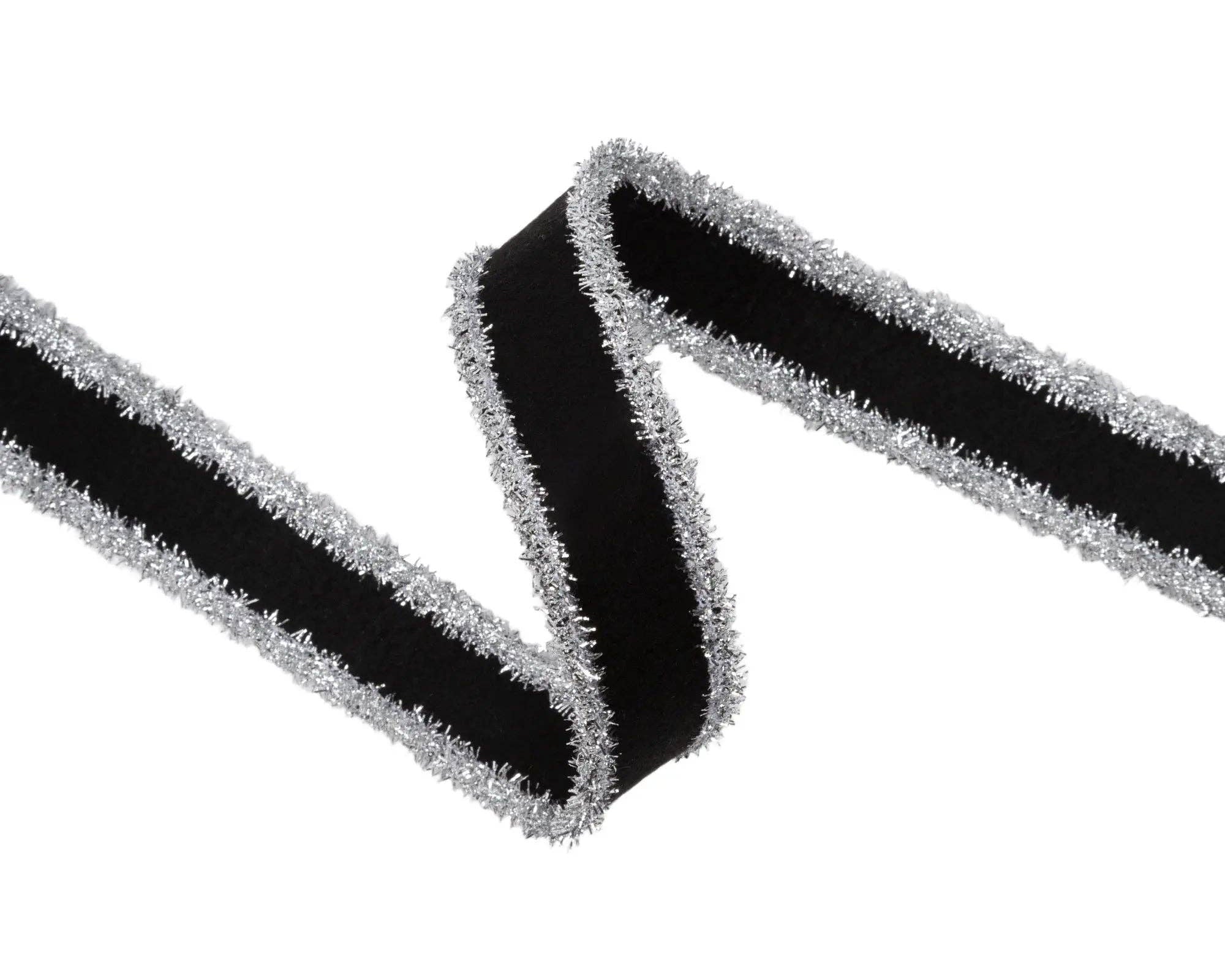 Black Felt Wired Ribbon
