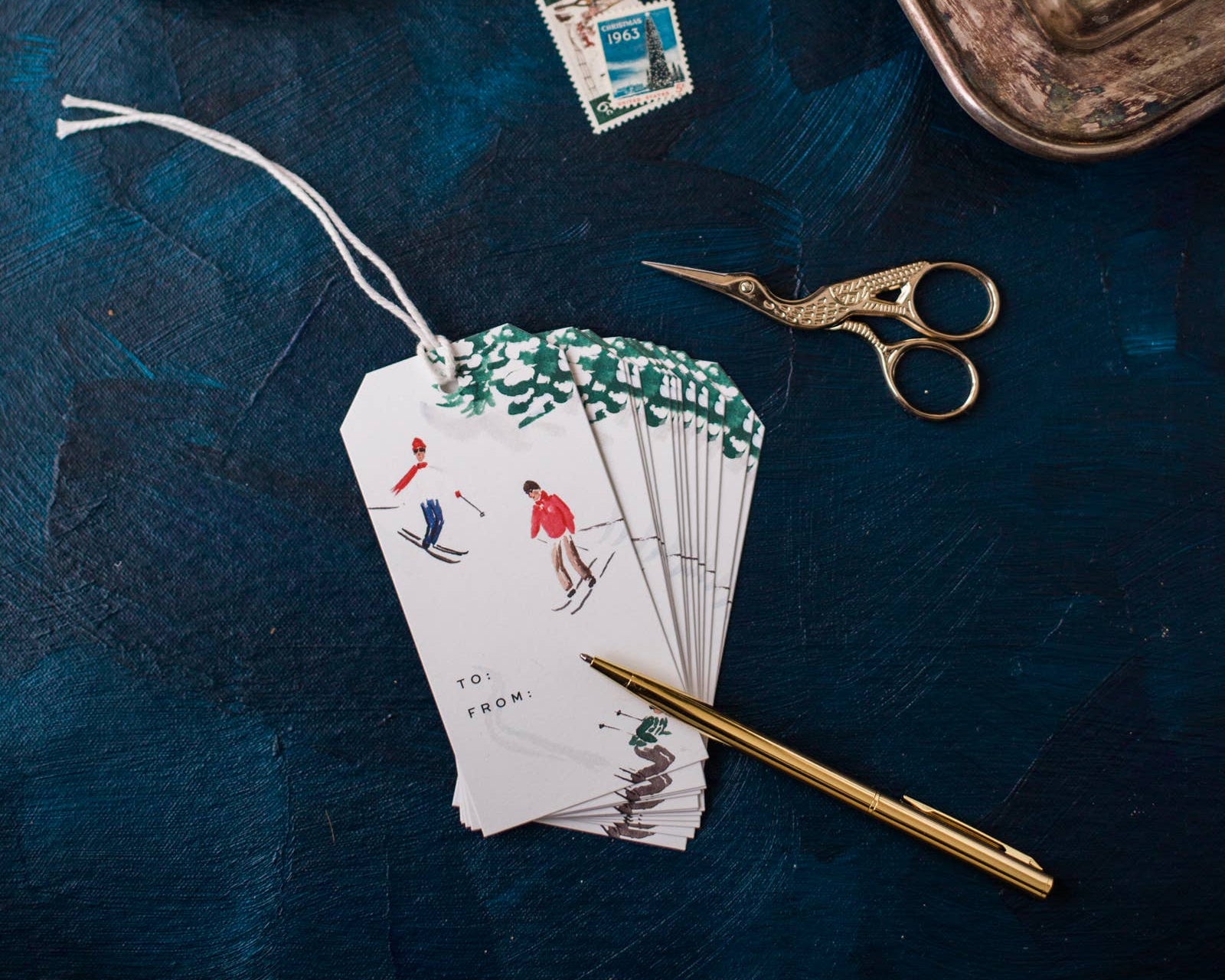 Skier Gift Tags