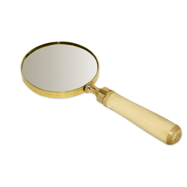 Polished Brass Magnifier with Bone Handle