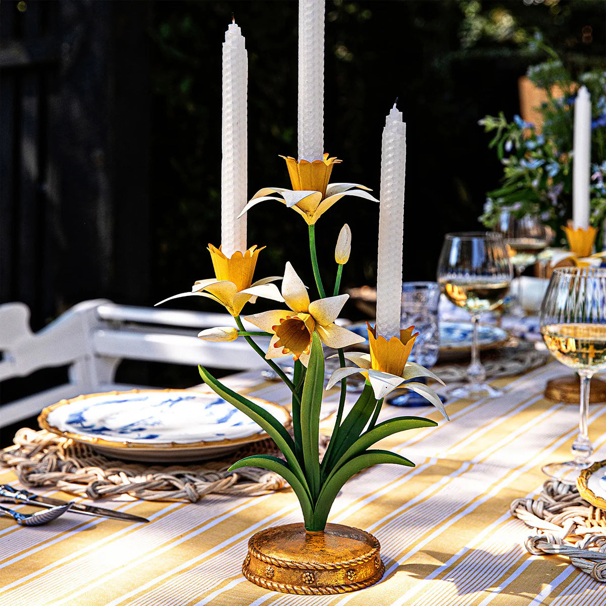 Meadow Walk Daffodil 14" Centerpiece Candelabra