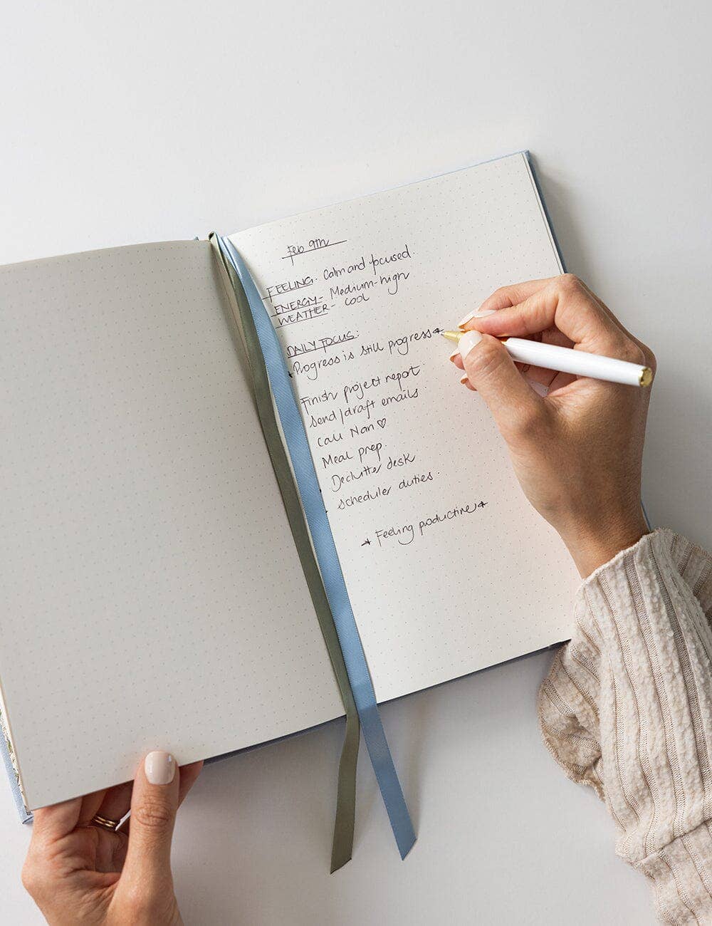 Linen Bound Journal Luna Blue