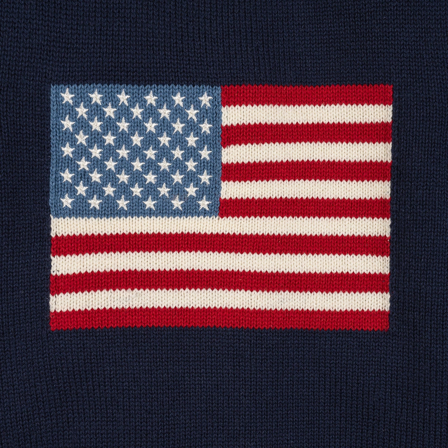 Crew Neck Flag Sweater Kids Navy
