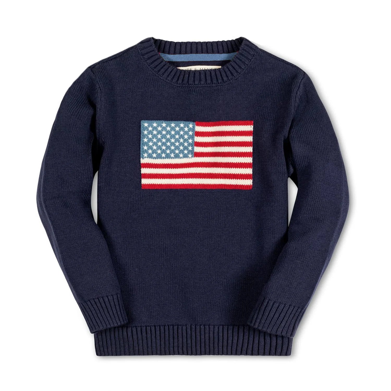 Crew Neck Flag Sweater Kids Navy