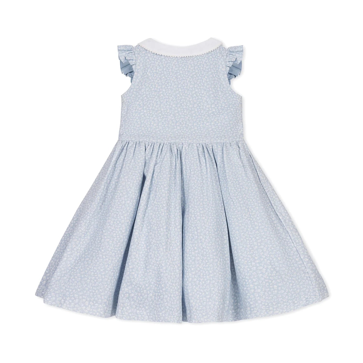 Blue Chateau Linen Dress with Peter Pan Collar