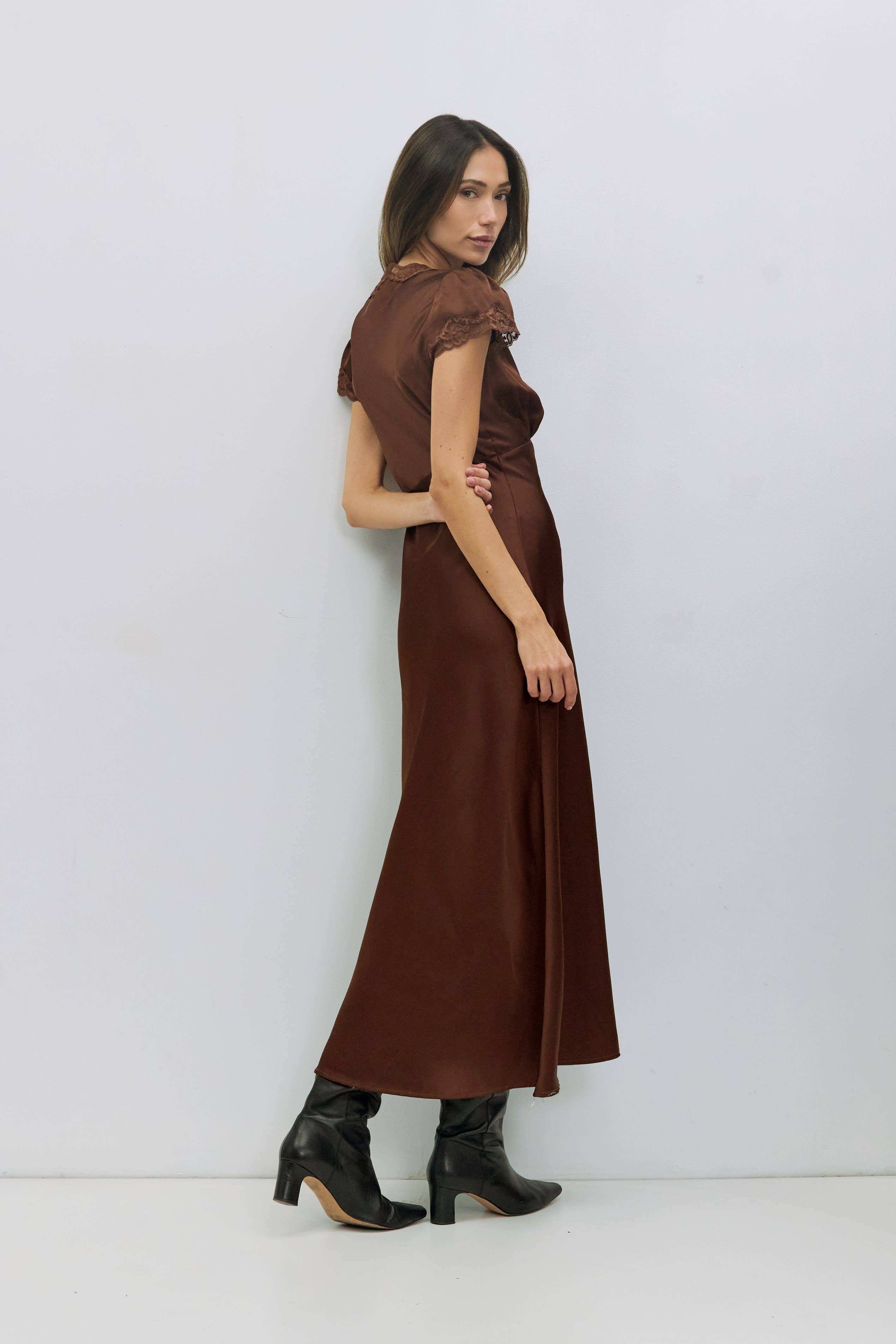 The Vivienne Dress Brown