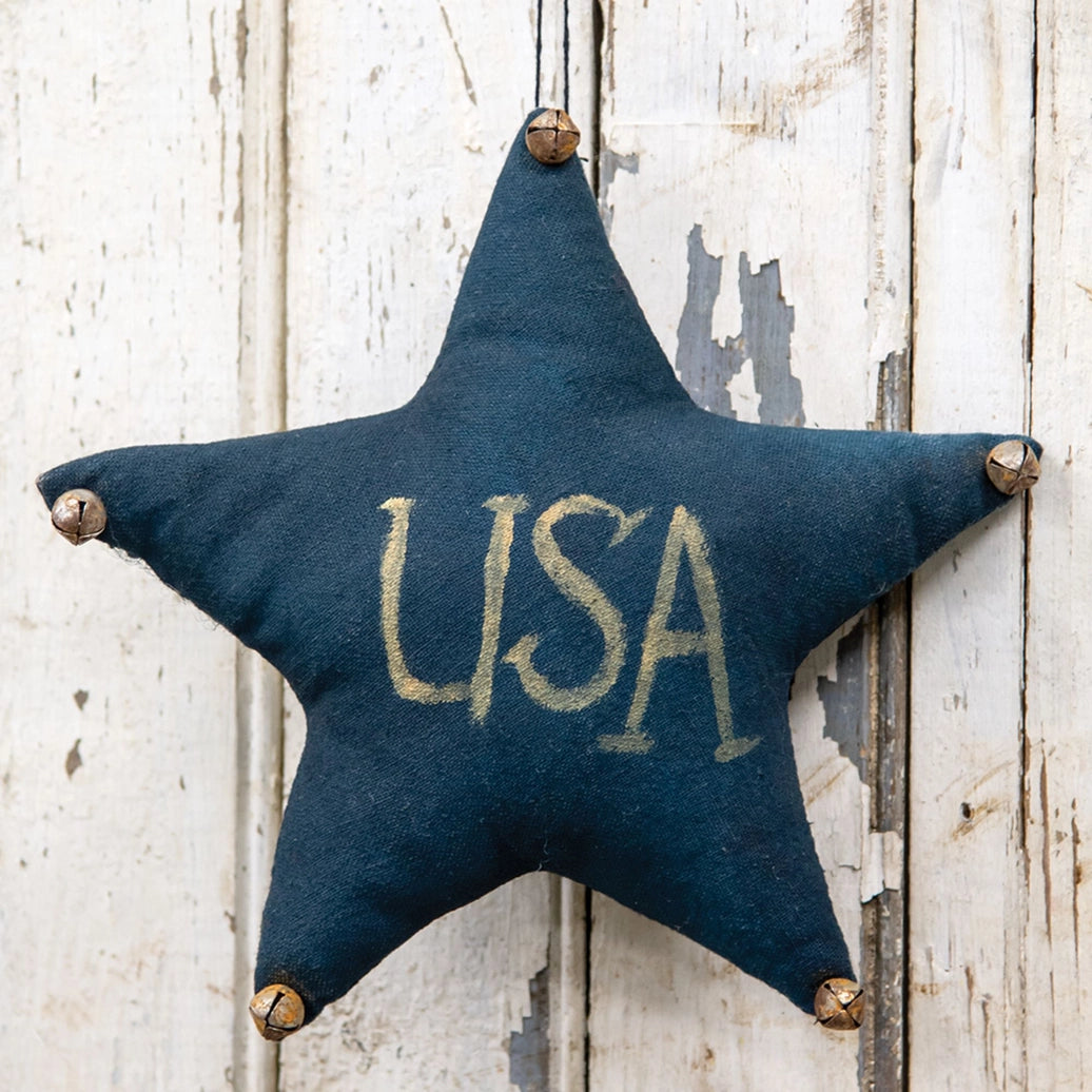 Navy USA Star Ornament w/Jingle Bells