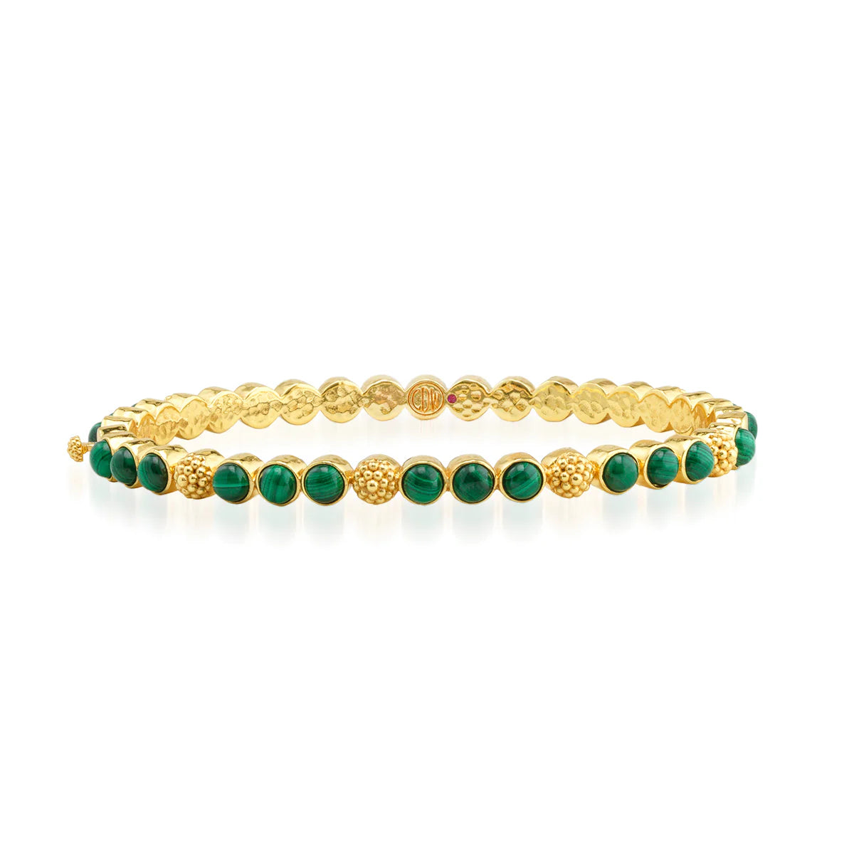 Berry Gem Petite Hinged Malachite Bangle