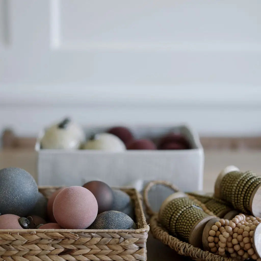 Natural Wood Handmade Bead Garland On Spool