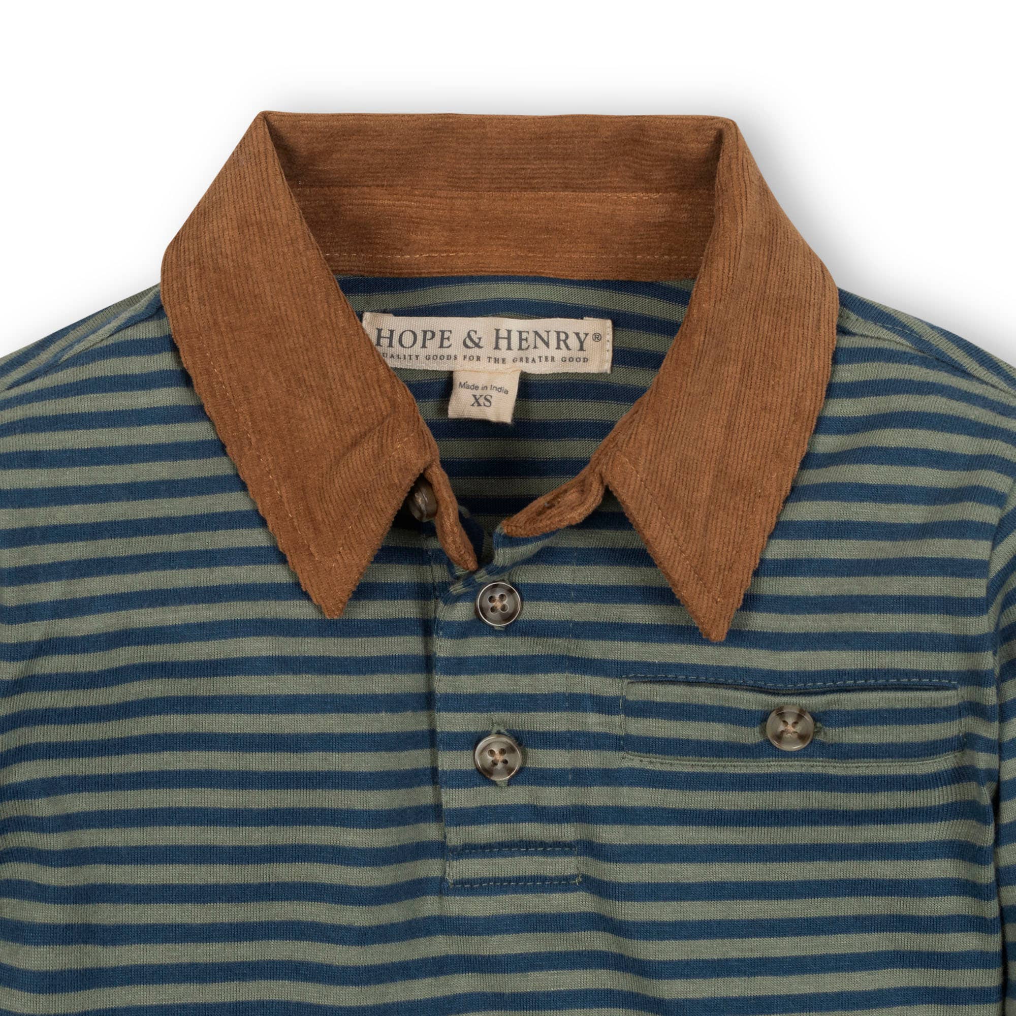 Organic Jersey Polo with Cord Collar