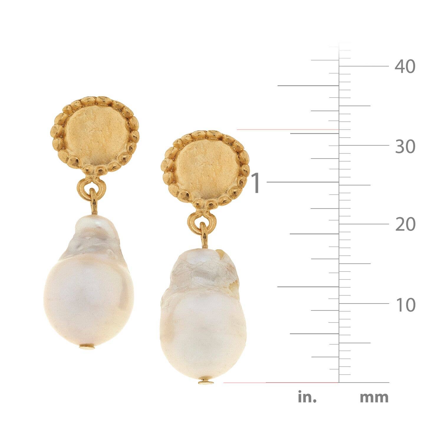 Genuine Large Baroque Freshwater Pearl Earrings