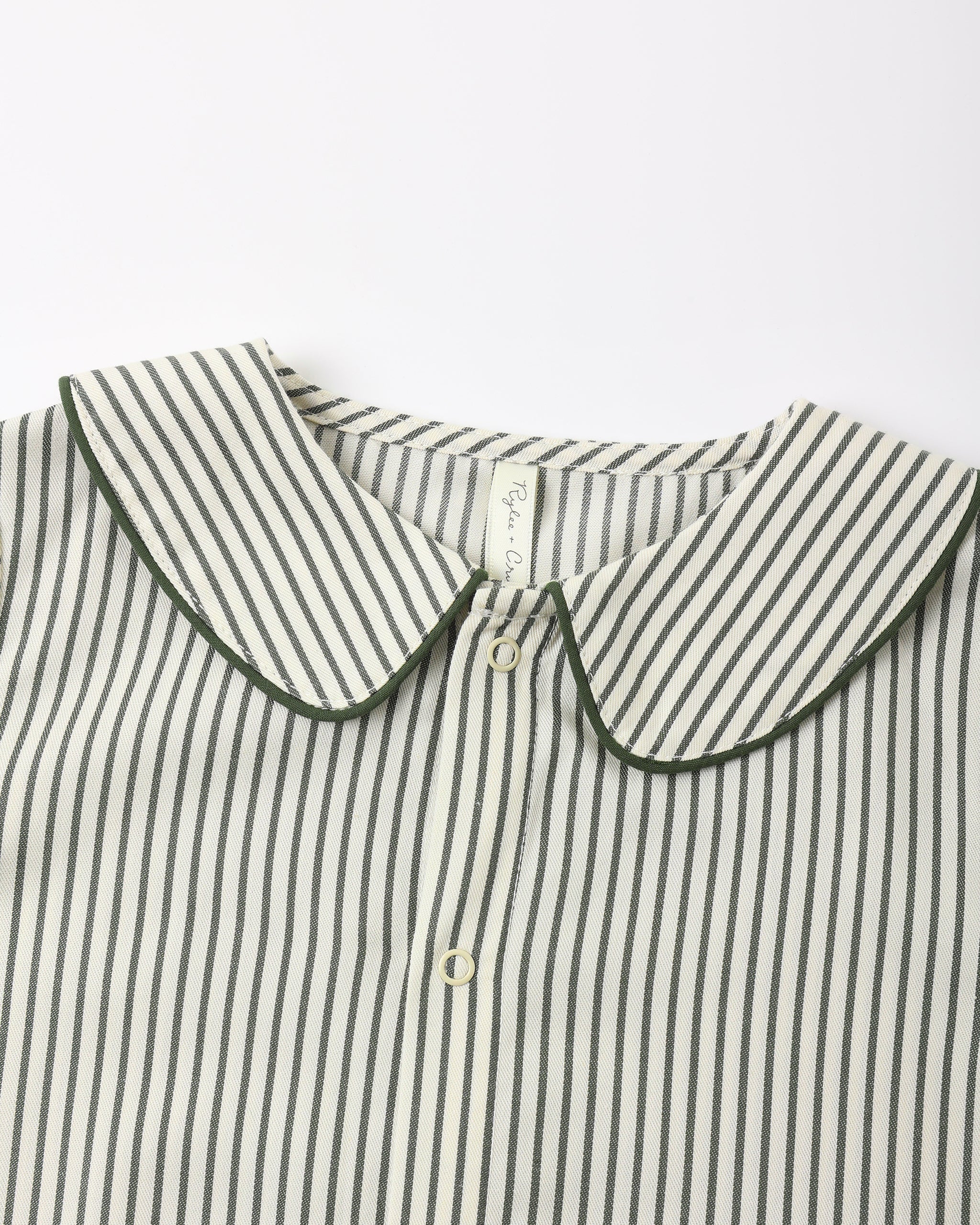 Pajama Romper Evergreen Stripe