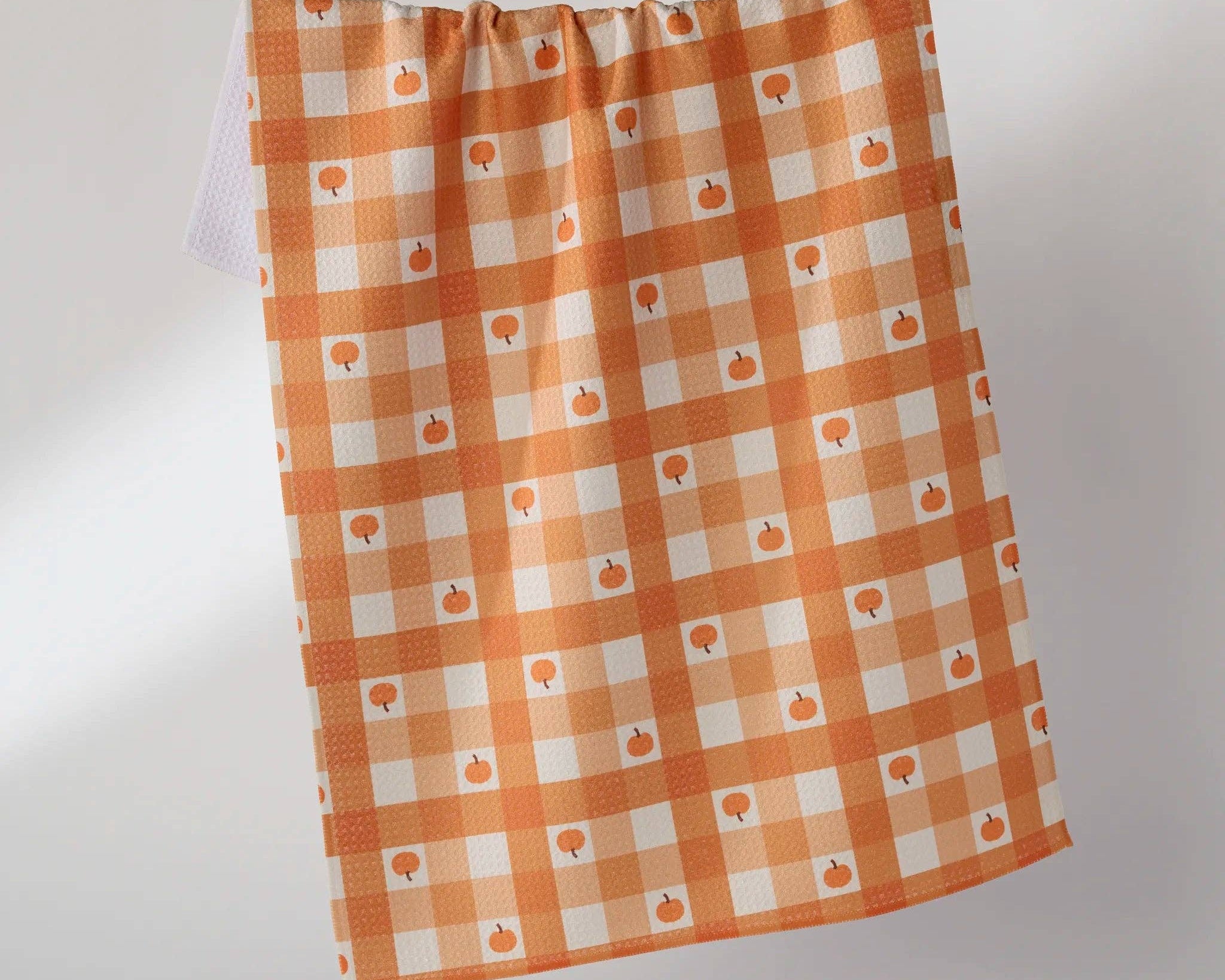 Pumpkin Check Tea Towel