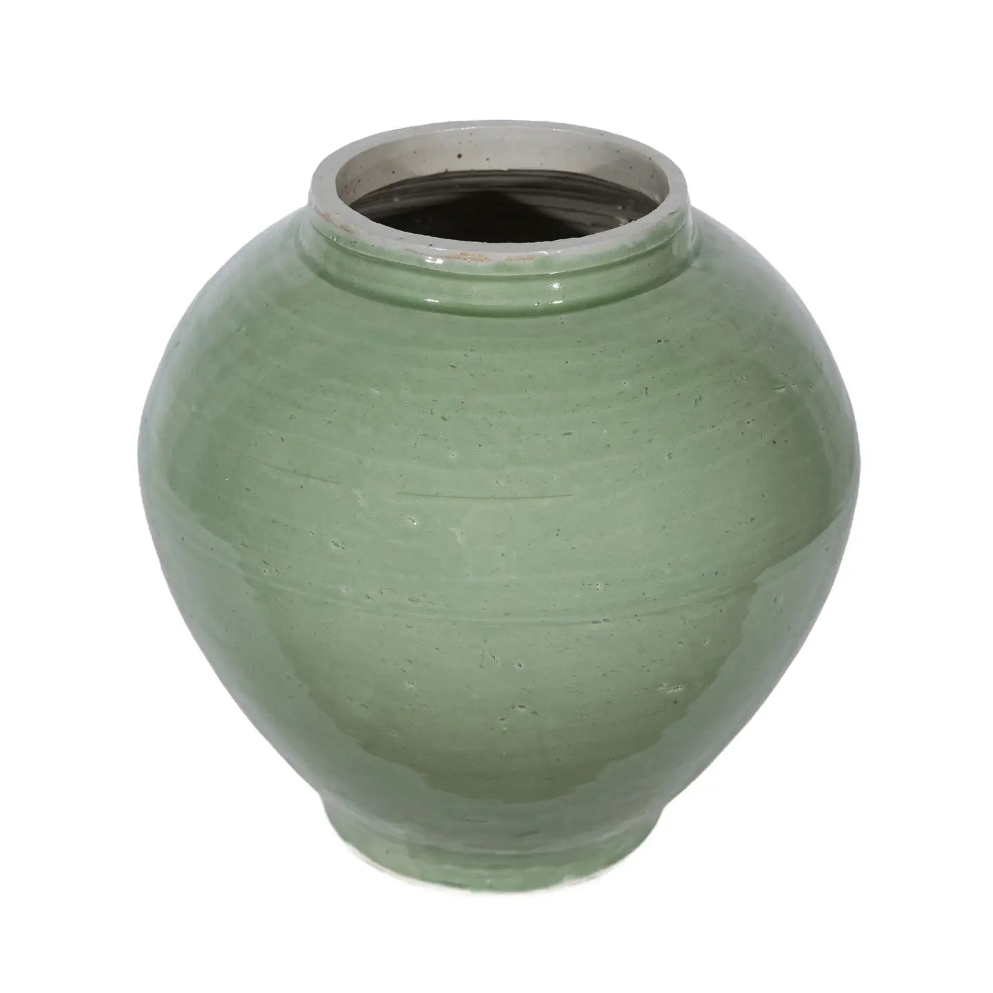 Mint Green Crackle Round Jar