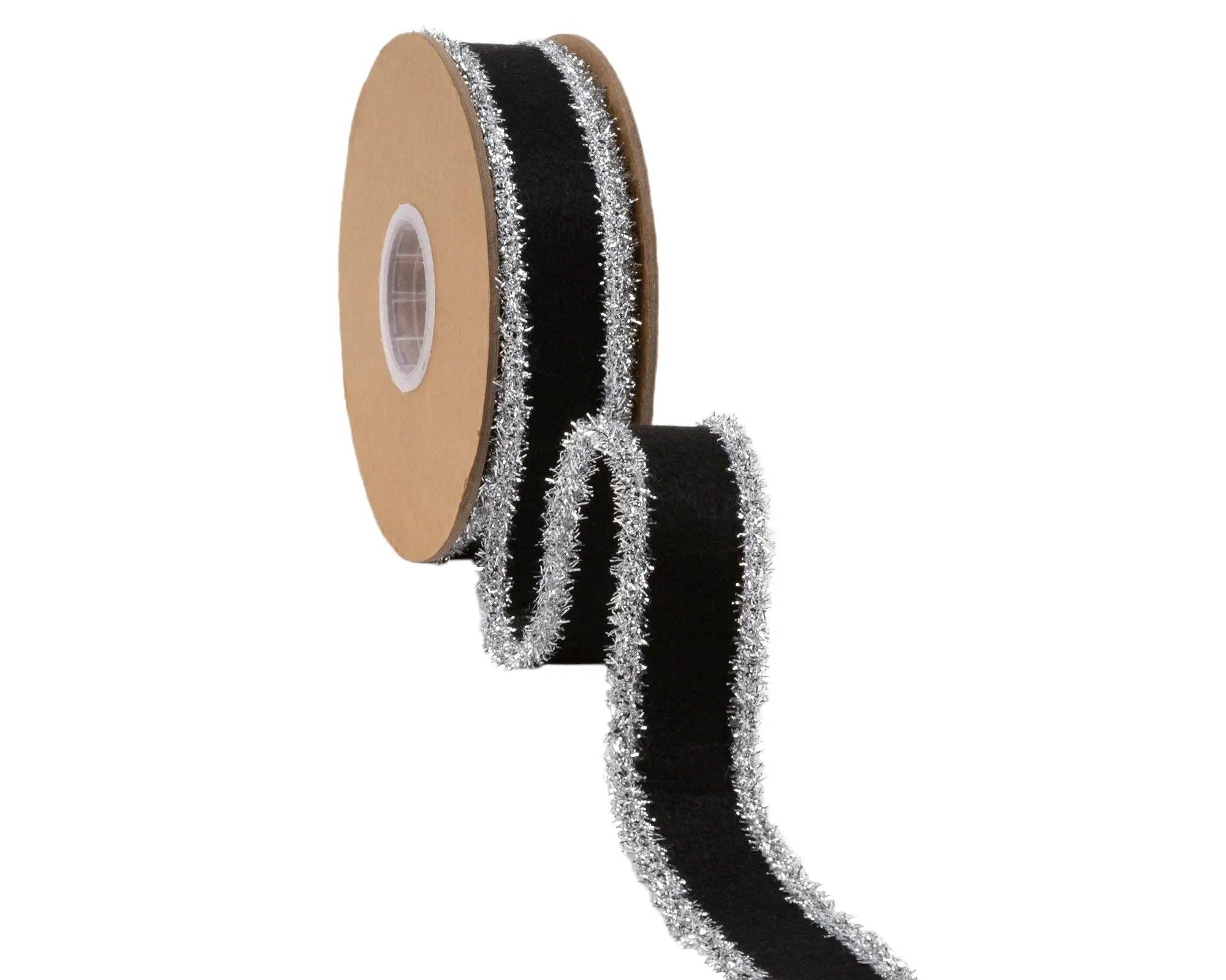 Black Felt Wired Ribbon