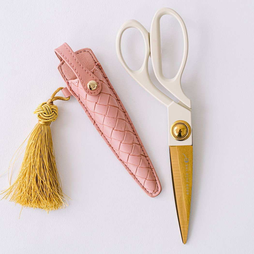 Petunia Pink Ivory and Gold Heirloom Scissors