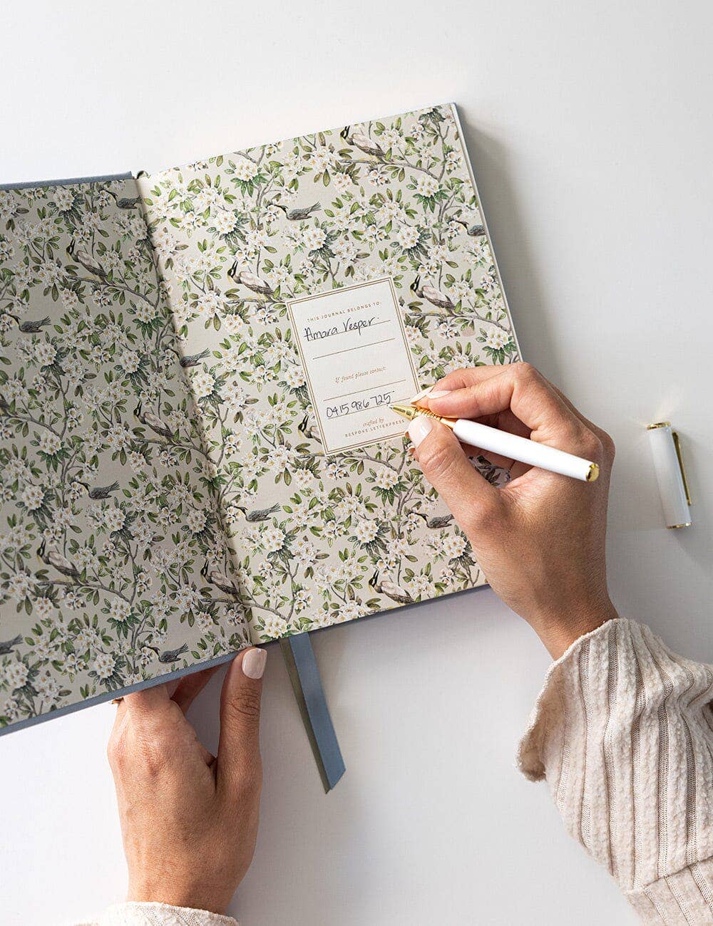 Linen Bound Journal Luna Blue