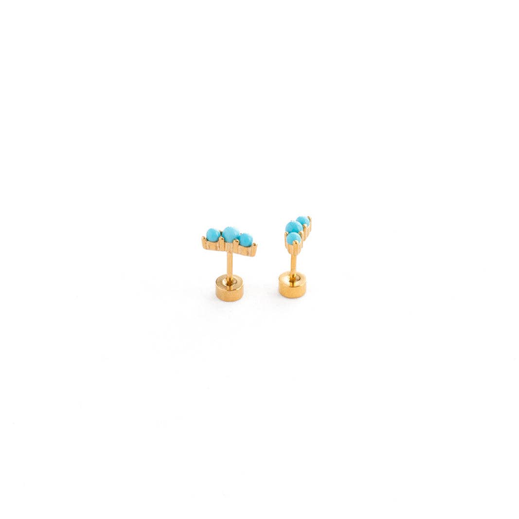 Turquoise Bar Stud Earring