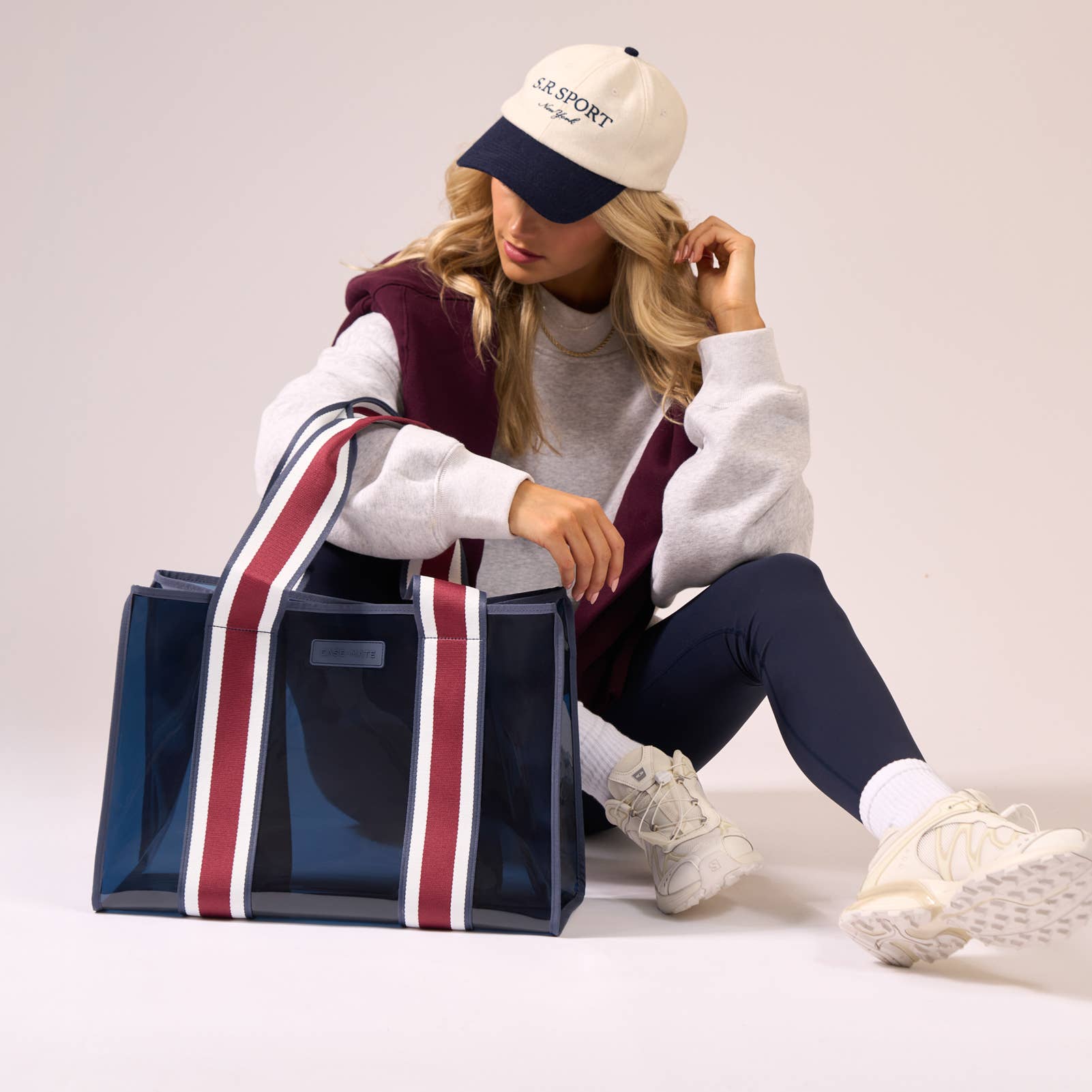 Navy Rugby Stripe Tote